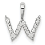 14k White Gold 1/6 carat Lab Grown Diamond VS/SI+ G+ Complete Letter W Initial Pendant