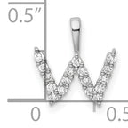 14k White Gold 1/6 carat Lab Grown Diamond VS/SI+ G+ Complete Letter W Initial Pendant