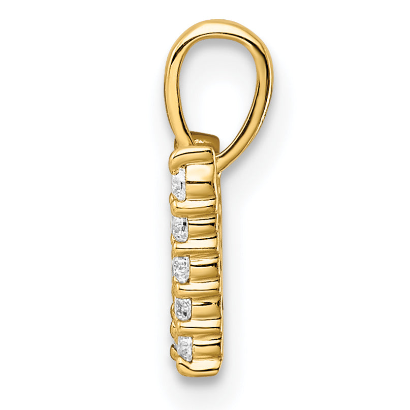 14k 1/6 carat Lab Grown Diamond VS/SI+ G+ Complete Letter W Initial Pendant Secondary image