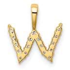 14k 1/6 carat Lab Grown Diamond VS/SI+ G+ Complete Letter W Initial Pendant