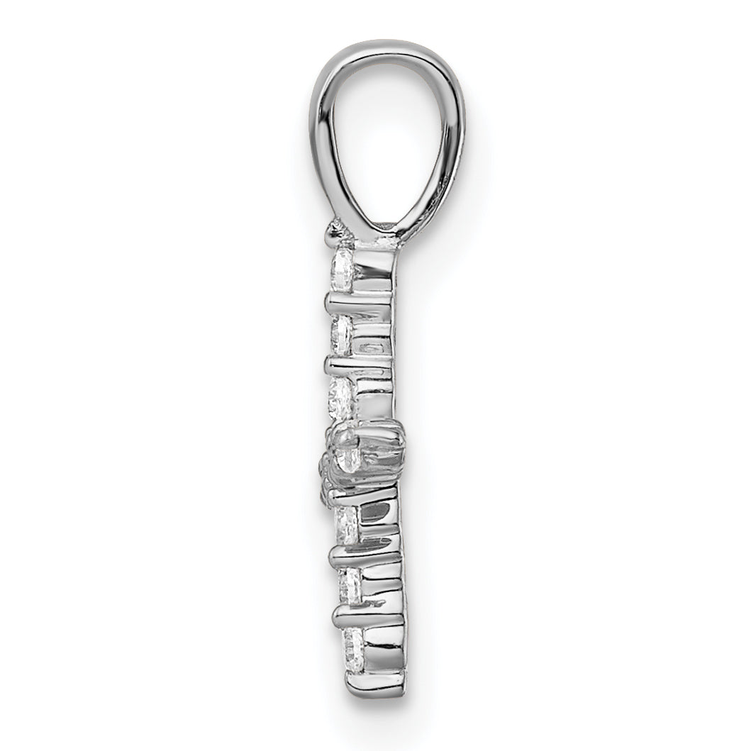 14k White Gold 1/8 carat Lab Grown Diamond VS/SI+ G+ Complete Letter X Initial Pendant