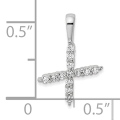 14k White Gold 1/8 carat Lab Grown Diamond VS/SI+ G+ Complete Letter X Initial Pendant