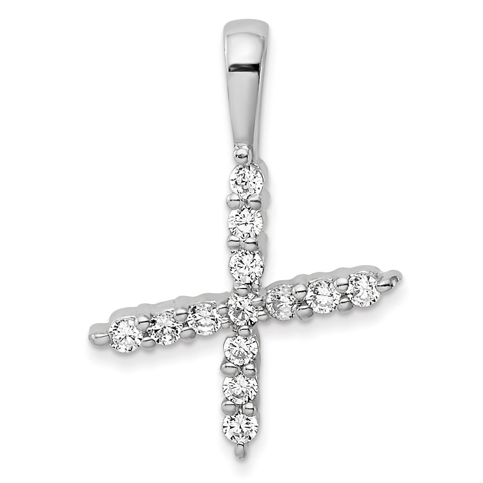 14k White Gold 1/8 carat Lab Grown Diamond VS/SI+ G+ Complete Letter X Initial Pendant Main image
