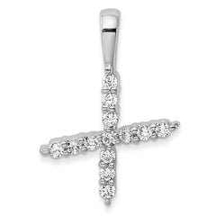 14k White Gold 1/8 carat Lab Grown Diamond VS/SI+ G+ Complete Letter X Initial Pendant