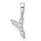 14k White Gold 1/15 carat Lab Grown Diamond VS/SI+ G+ Complete Letter Y Initial Pendant