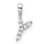 14k White Gold 1/15 carat Lab Grown Diamond VS/SI+ G+ Complete Letter Y Initial Pendant