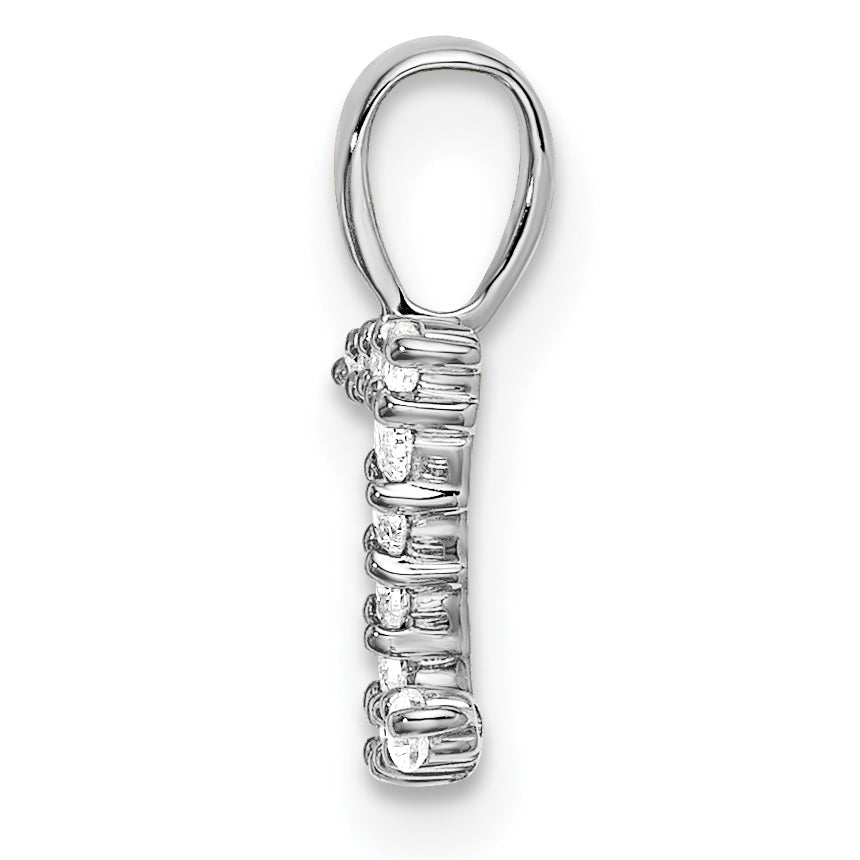 14k White Gold 1/8 carat Lab Grown Diamond VS/SI+ G+ Complete Letter Z Intitial Pendant