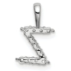 14k White Gold 1/8 carat Lab Grown Diamond VS/SI+ G+ Complete Letter Z Intitial Pendant