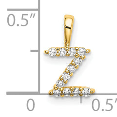14k 1/8 carat Lab Grown Diamond VS/SI+ G+ Complete Letter Z Intitial Pendant