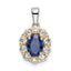 14k Two-Tone 1/2 carat Lab Grown Diamond VS/SI+ G+ and Lab Created Blue Sapphire Halo Pendant