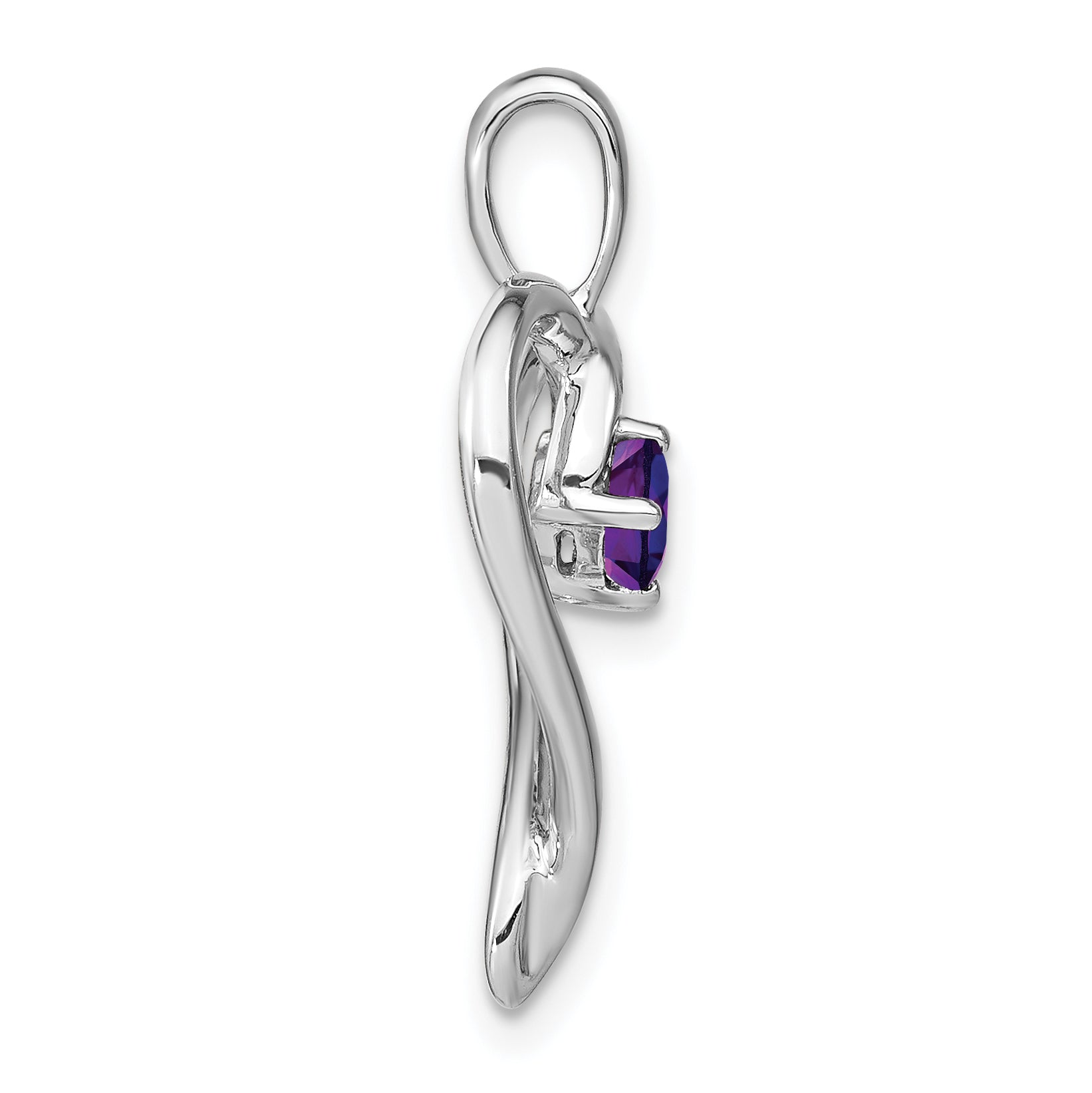 14k White Gold Amethyst Heart Pendant Secondary image