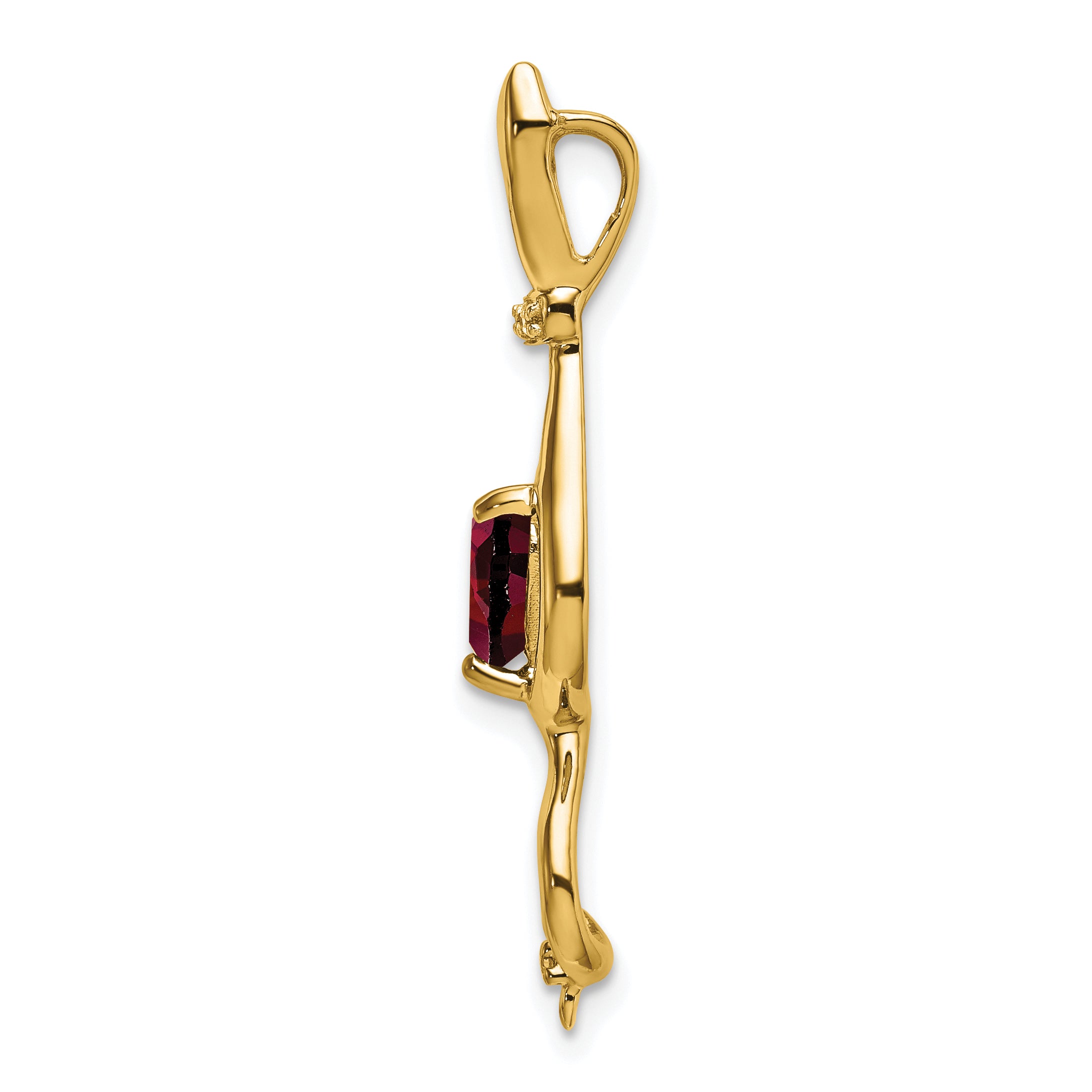 10k Garnet and Diamond Cat Pendant Secondary image