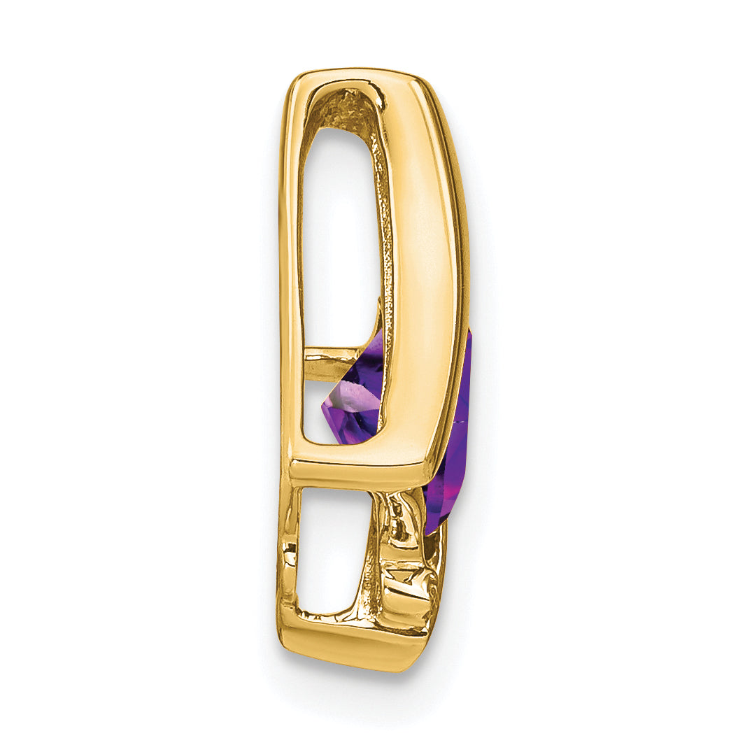 10k Yellow Gold Amethyst and Diamond Pendant Secondary image