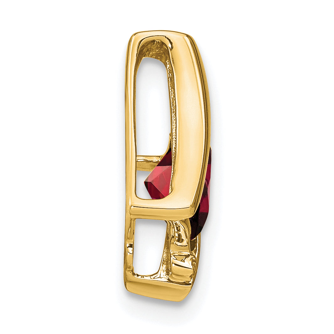 10k Yellow Gold Garnet and Diamond Pendant Secondary image