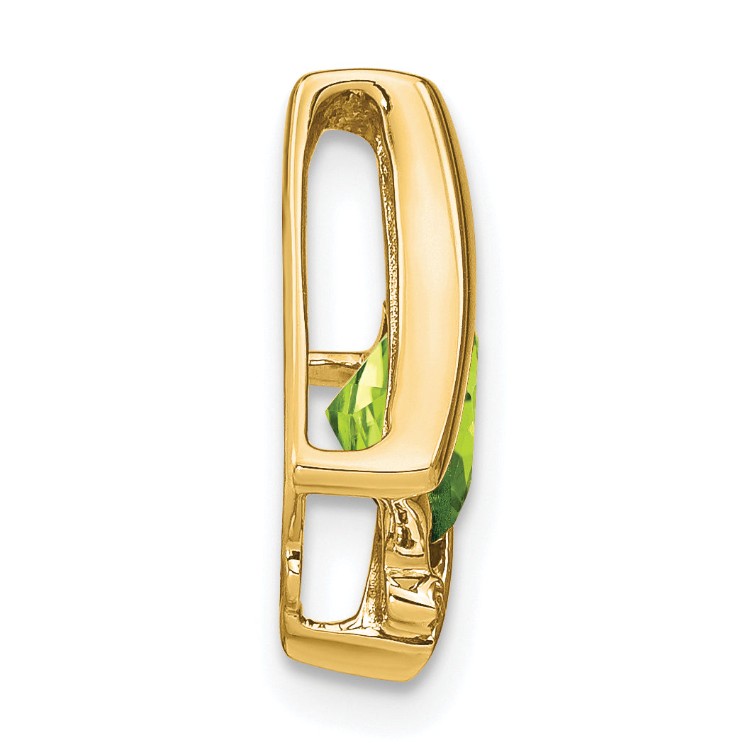 10k Yellow Gold Peridot and Diamond Pendant