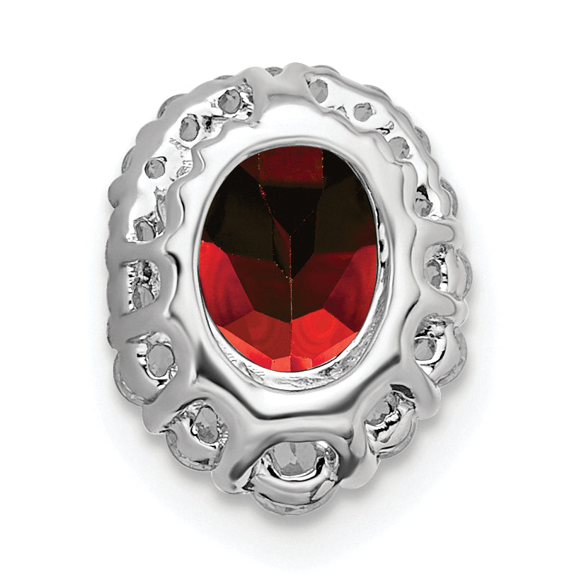 14k White Gold 1/3 carat Lab Grown Diamond VS/SI+ G+ and Lab Created Ruby Halo Chain Slide Pendant Secondary image