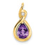 10k Pear Amethyst and Diamond Pendant