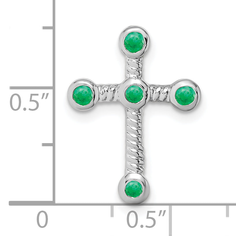 10k White Gold Emerald Cross Chain Slide Secondary image