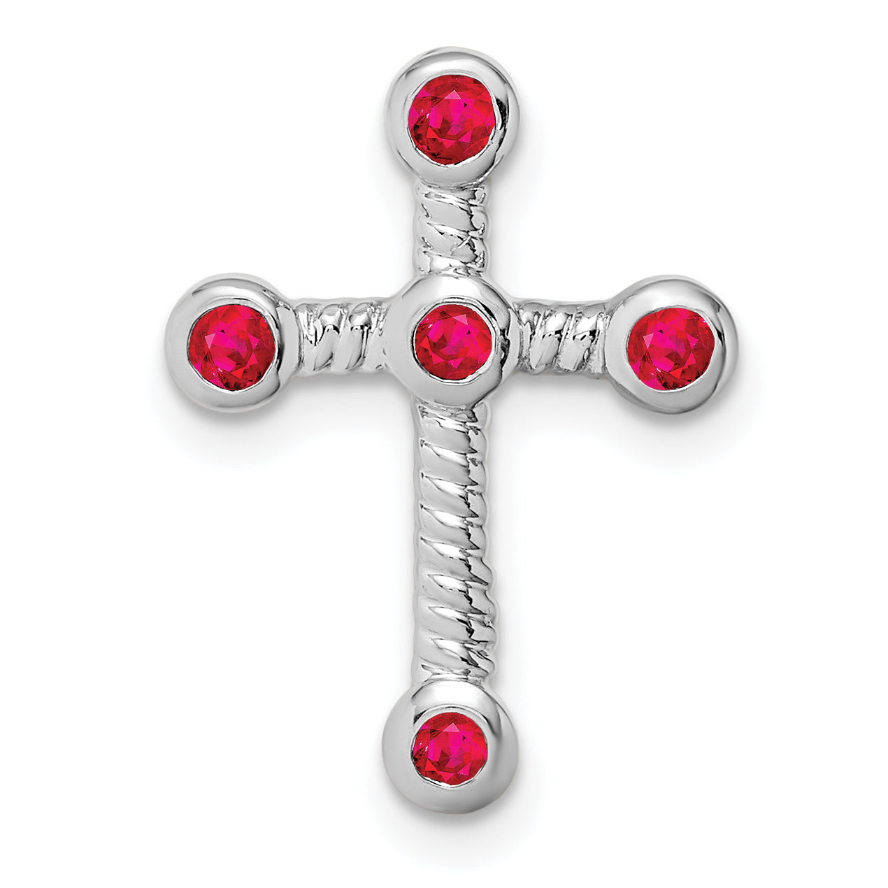 10k White Gold Ruby Cross Chain Slide Main image