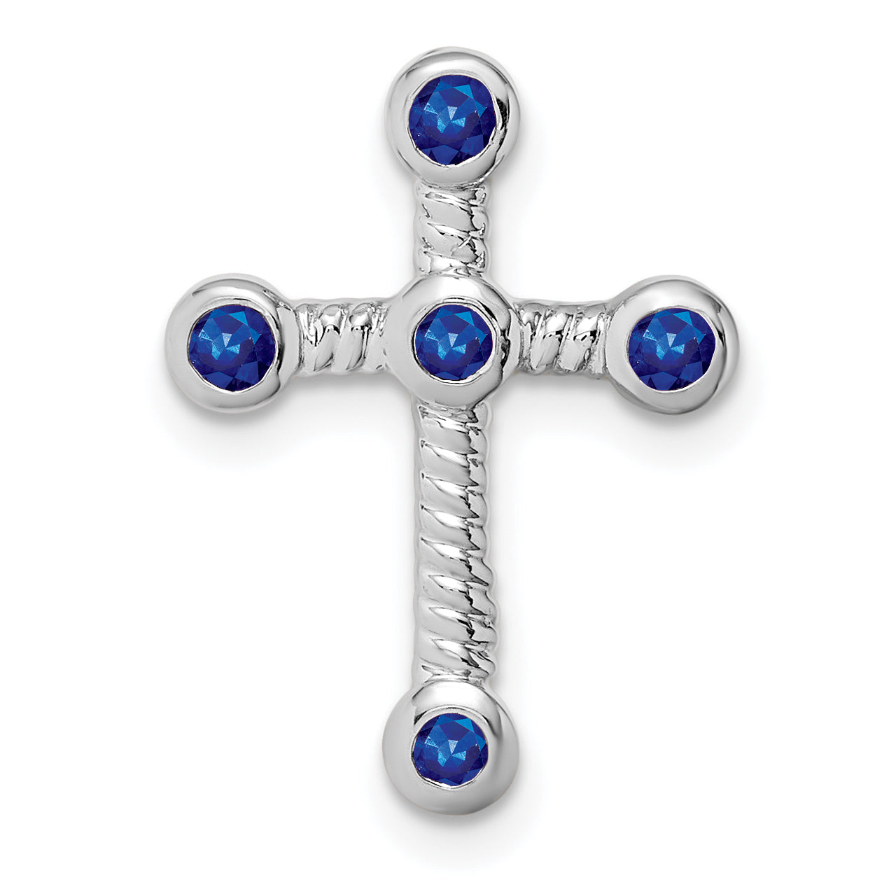 10k White Gold Sapphire Cross Chain Slide Main image