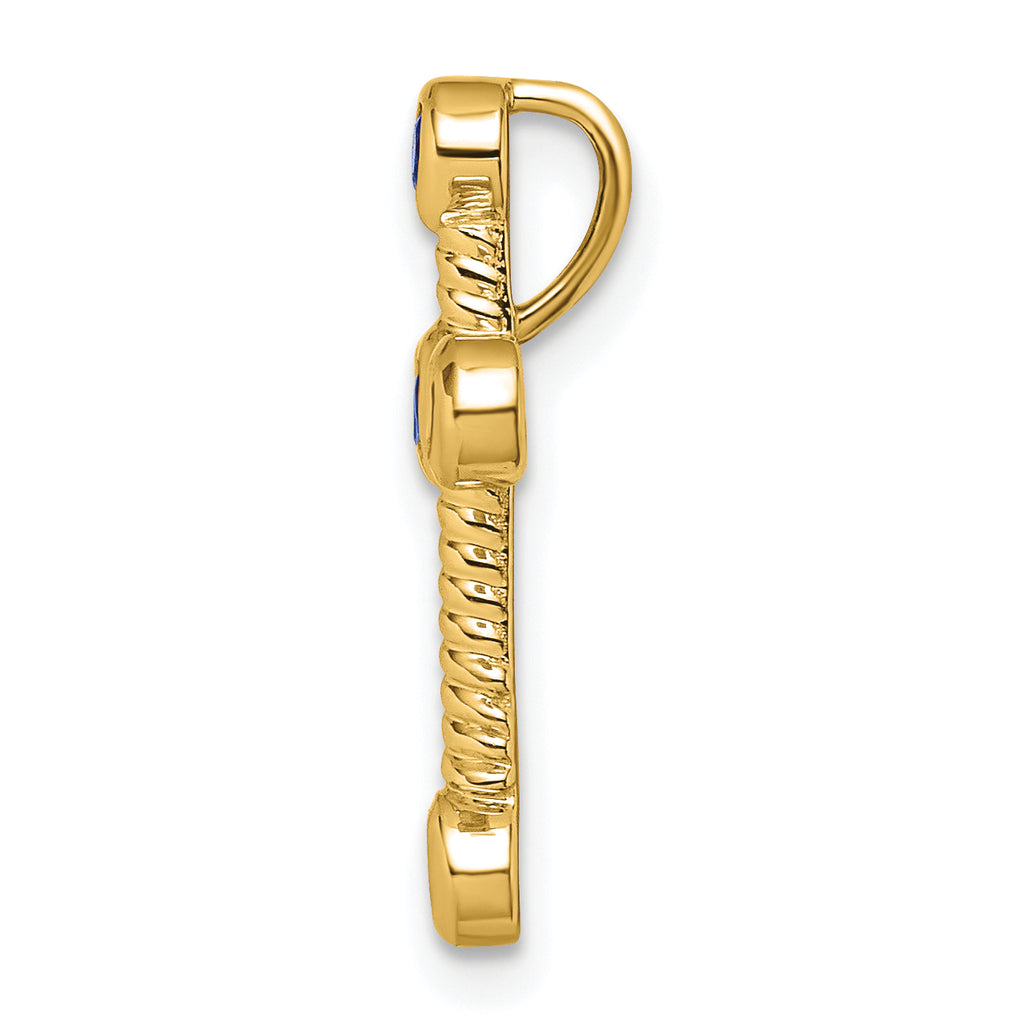 10k Sapphire Cross Chain Slide