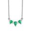14k White Gold 1/8 carat Lab Grown Diamond VS/SI+ G+ and Created Emerald Complete 18 inch Necklace