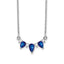 14k White Gold 1/8 carat Lab Grown Diamond VS/SI+ G+ and Created Sapphire Complete 18 inch Necklace