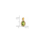 Oval Peridot & Diamond Pendant in 10K Yellow Gold (0.04 ct. tw.) - Sophia Jewelers