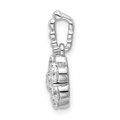 14K White Gold Lab Grown Diamond VS/SI+ G+ Floral Pendant