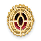 10k Oval Garnet Chain Slide