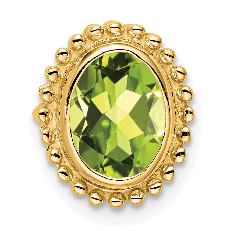 10k Oval Peridot Chain Slide Main image