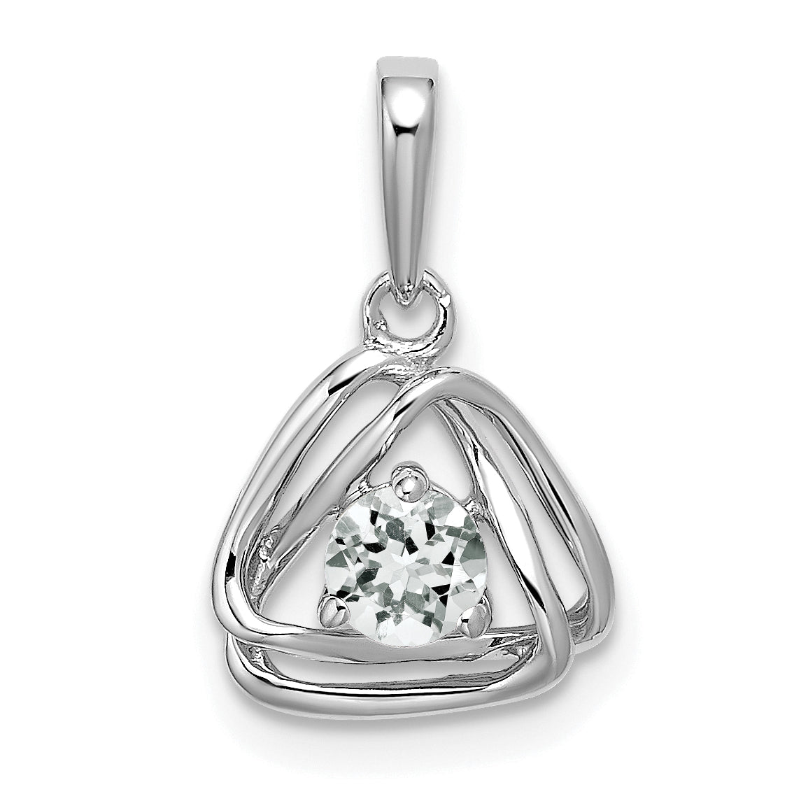 14k White Gold 1/4 carat Lab Grown Diamond VS/SI+ G+ Complete Intertwined Triangle Pendant Main image