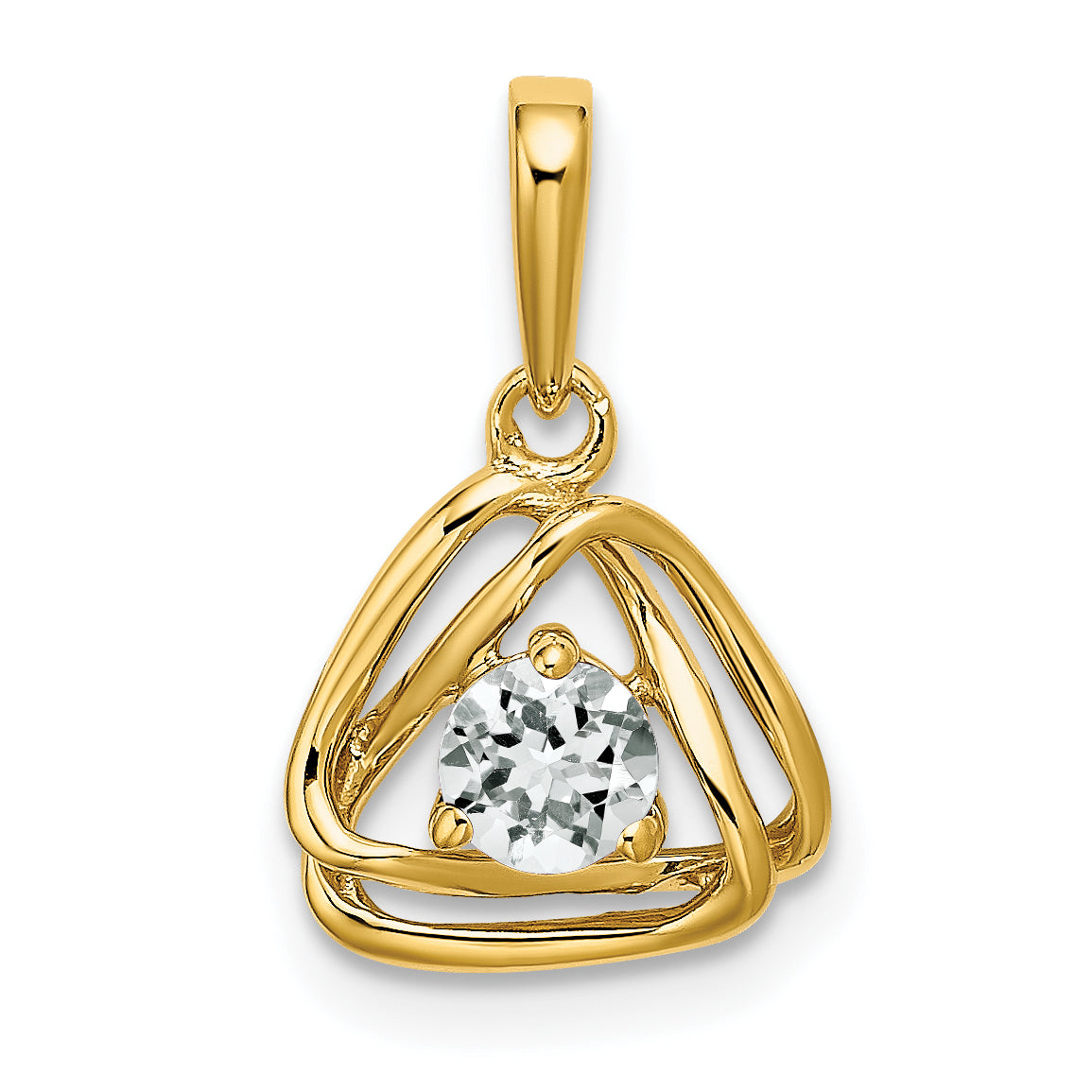 14k 1/4 carat Lab Grown Diamond VS/SI+ G+ Complete Intertwined Triangle Pendant Main image