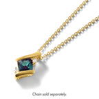 10k 4mm Cushion June/ Lab-Created Alexandrite and Diamond Chain Slide