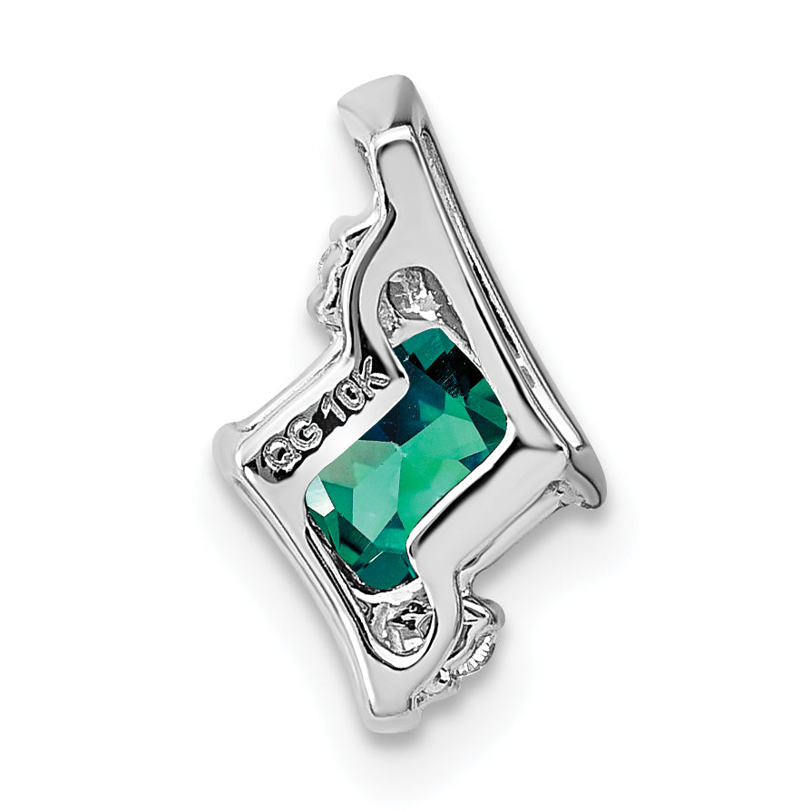 Sterling Silver Antique Cushion Cr. Alexandrite and Diamond Pendant