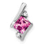 Sterling Silver Antique Cushion Cr. Pink Sapphire and Diamond Pendant