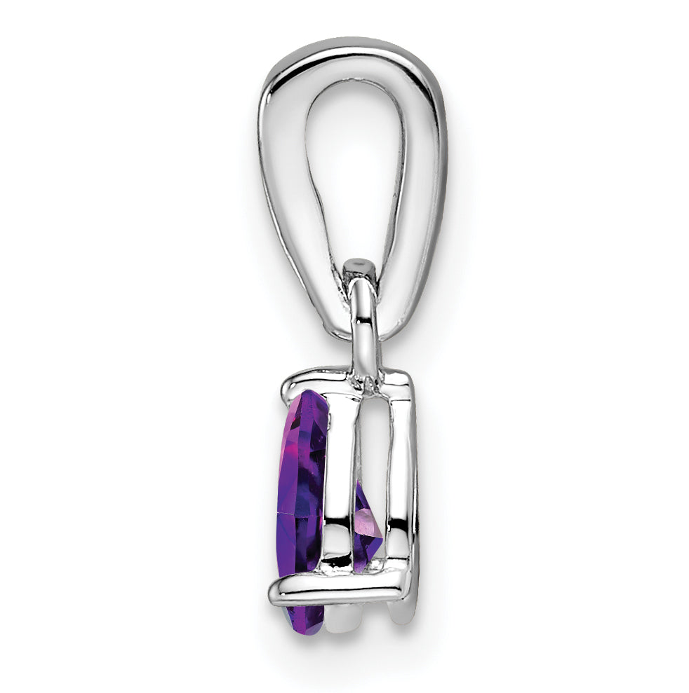 10k White Gold Pear Amethyst and Diamond Pendant Secondary image