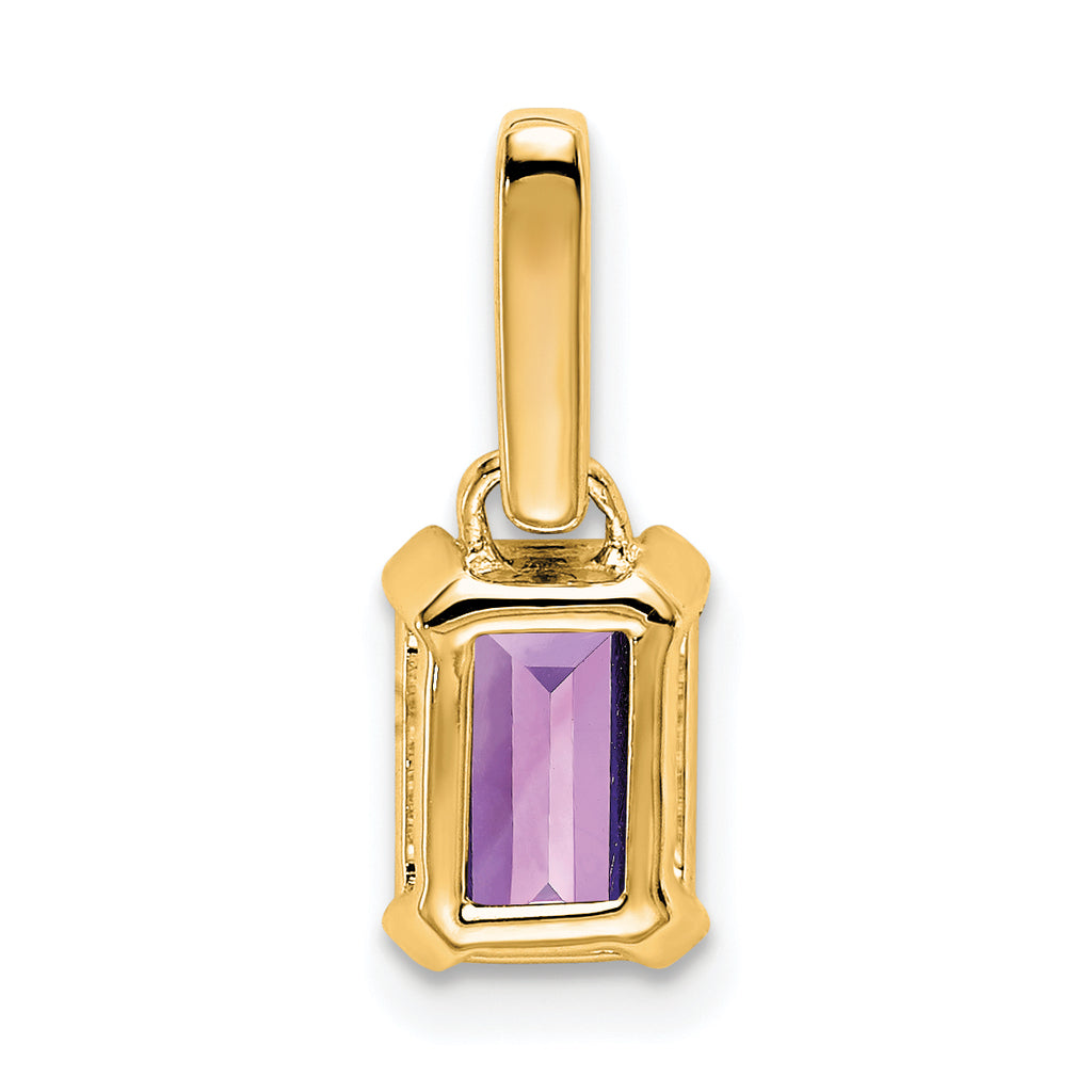 10k Yellow Gold Amethyst and Diamond Pendant