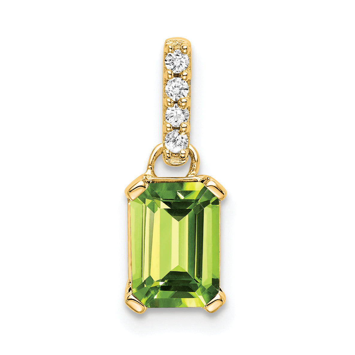 10k Yellow Gold Peridot and Diamond Pendant Main image