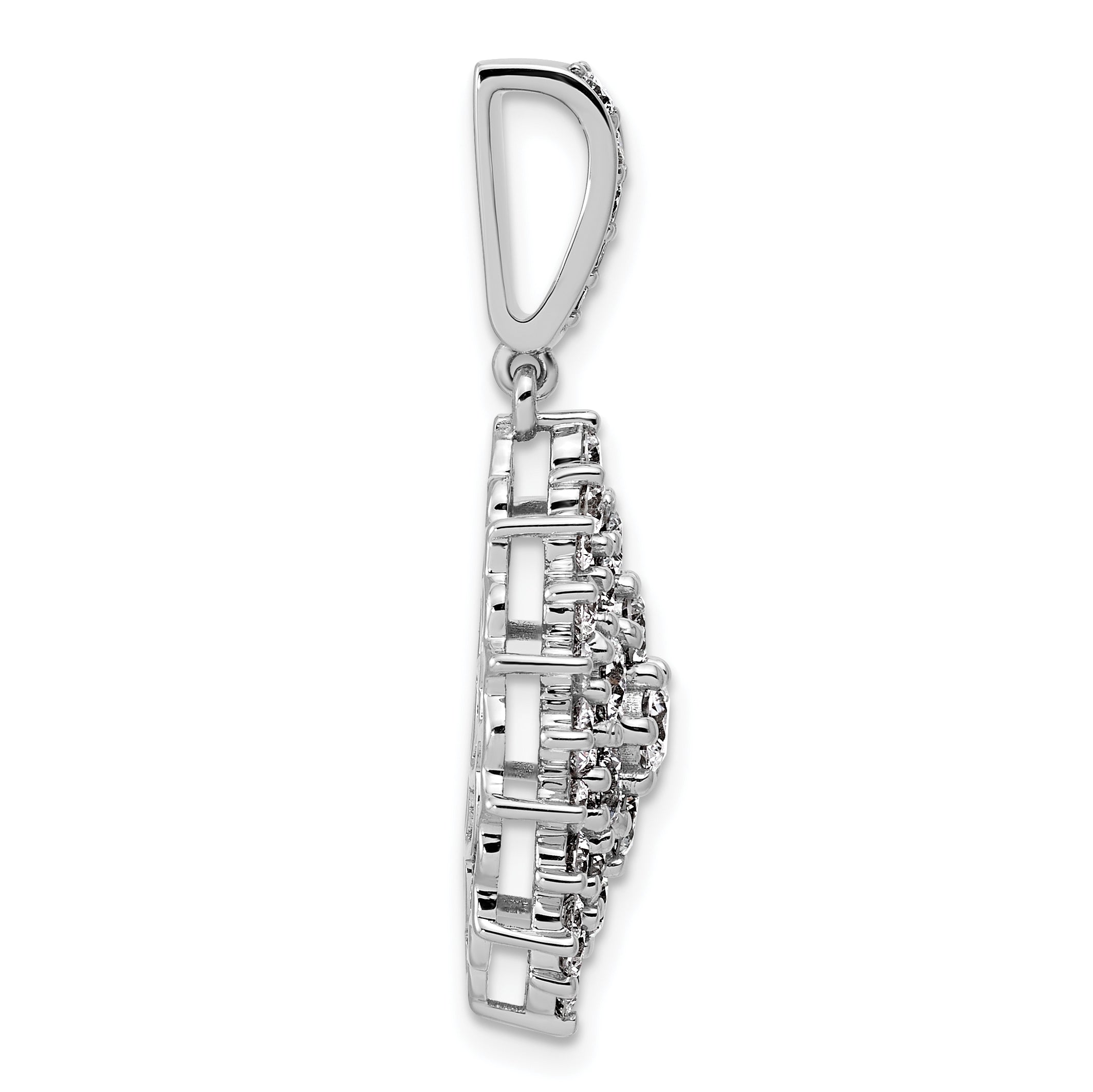 14k White Gold 2 1/2 carat Lab Grown Diamond VS/SI G+ Complete Cluster Pendant