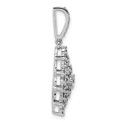 14k White Gold 2 1/2 carat Lab Grown Diamond VS/SI G+ Complete Cluster Pendant