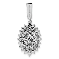 14k White Gold 2 1/2 carat Lab Grown Diamond VS/SI G+ Complete Cluster Pendant