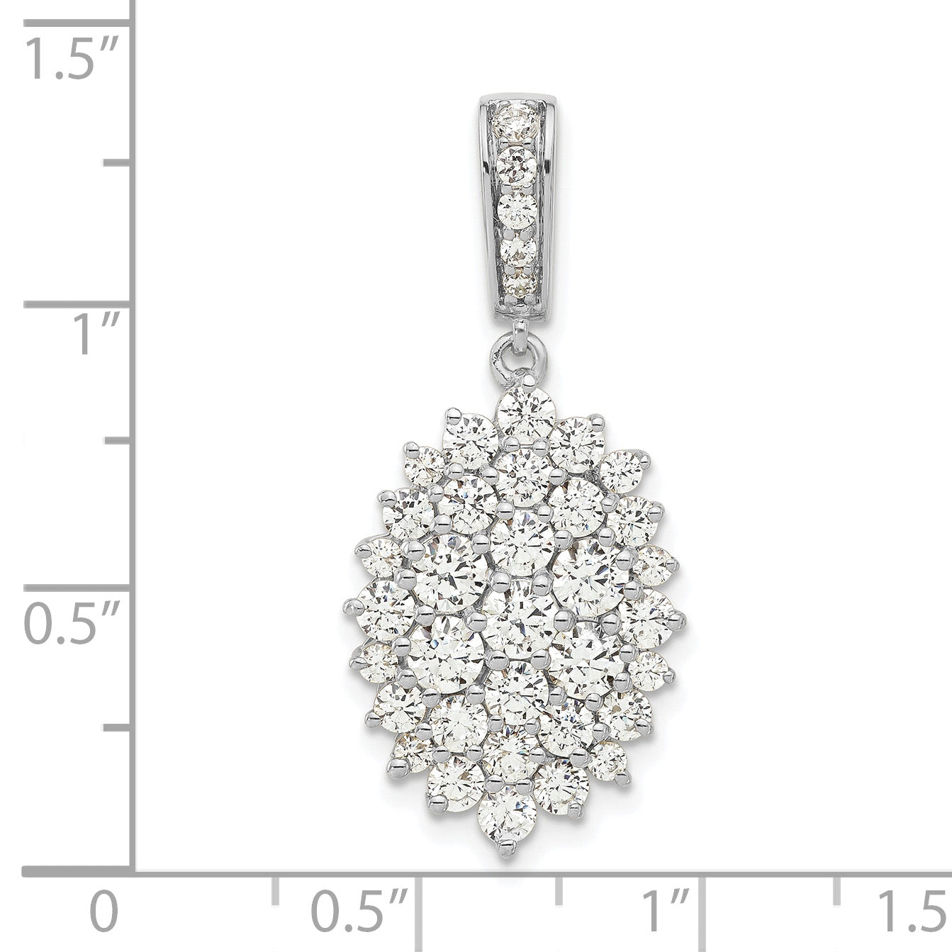 14k White Gold 2 1/2 carat Lab Grown Diamond VS/SI G+ Complete Cluster Pendant