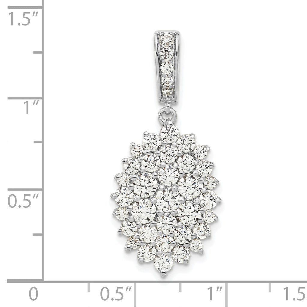 14k White Gold 2 1/2 carat Lab Grown Diamond VS/SI G+ Complete Cluster Pendant