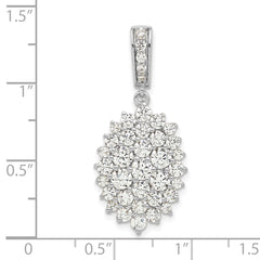 14k White Gold 2 1/2 carat Lab Grown Diamond VS/SI G+ Complete Cluster Pendant