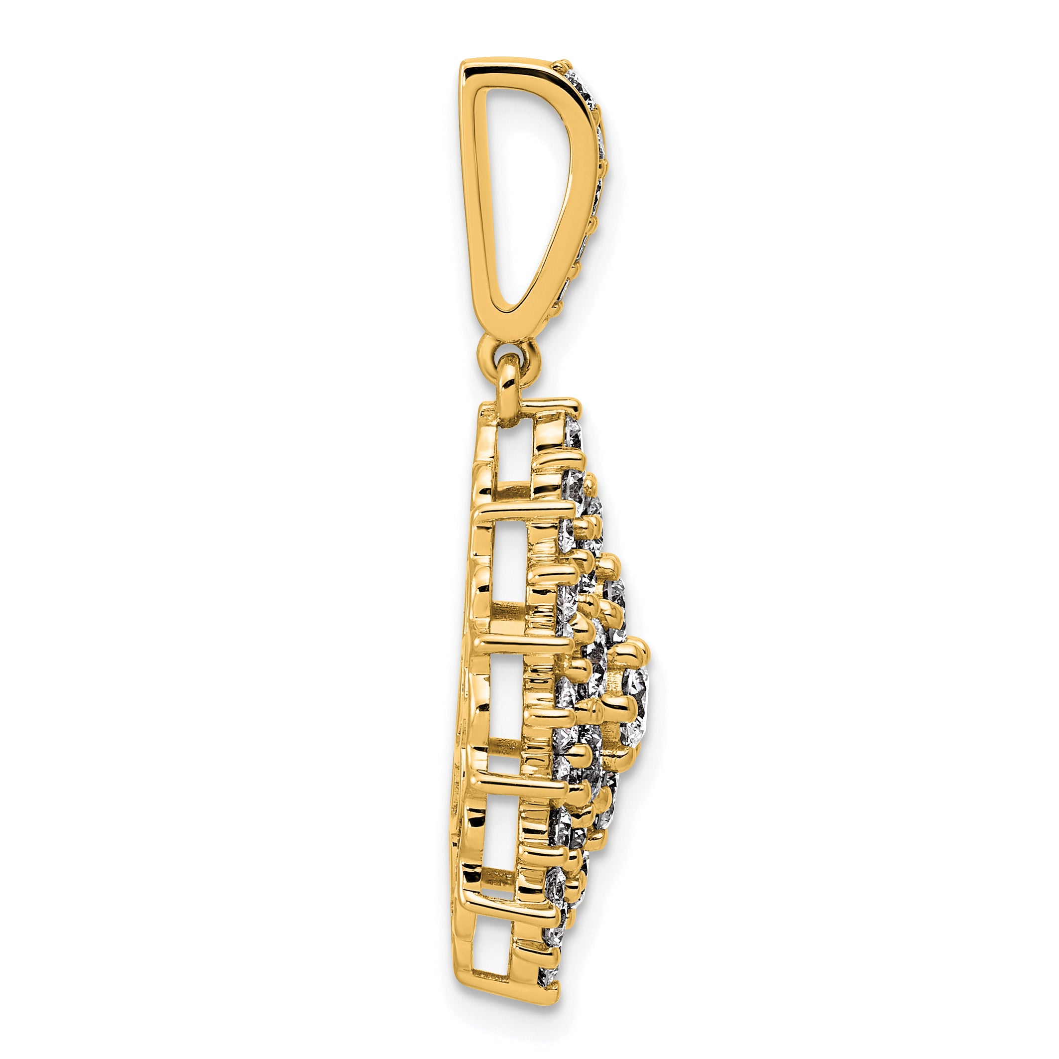 14k 2 1/2 carat Lab Grown Diamond VS/SI G+ Complete Cluster Pendant