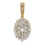 14k 2 1/2 carat Lab Grown Diamond VS/SI G+ Complete Cluster Pendant