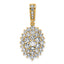14k 2 1/2 carat Lab Grown Diamond VS/SI G+ Complete Cluster Pendant