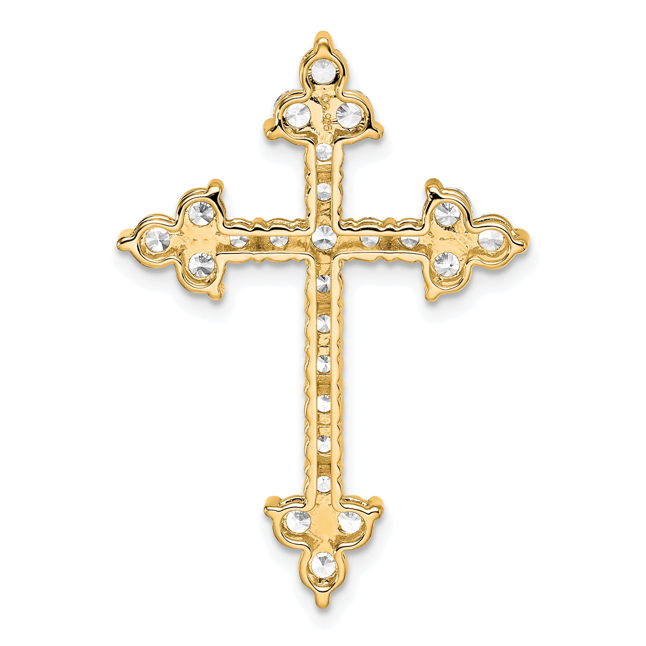 14k 1 1/2 carat Lab Grown Diamond VS/SI+ G+ Complete Cross Pendant