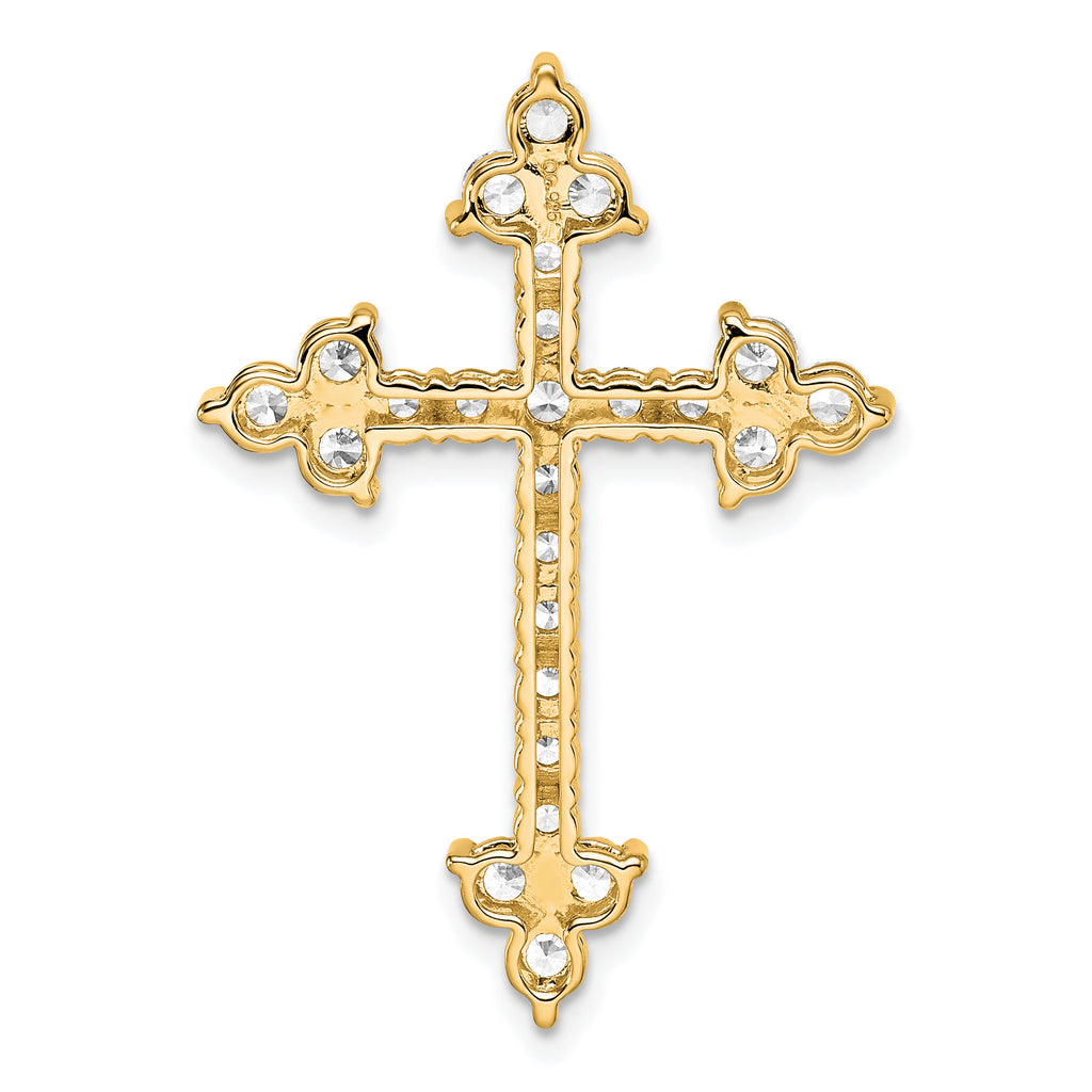 14k 1 1/2 carat Lab Grown Diamond VS/SI+ G+ Complete Cross Pendant